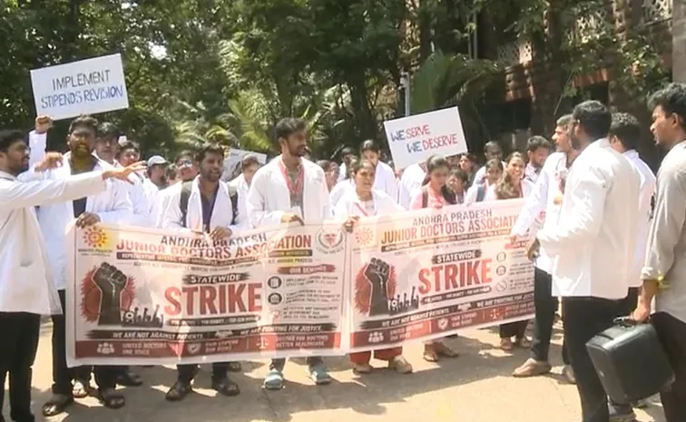 Junior Doctors Strike At Visakhapatnam King George Hospital