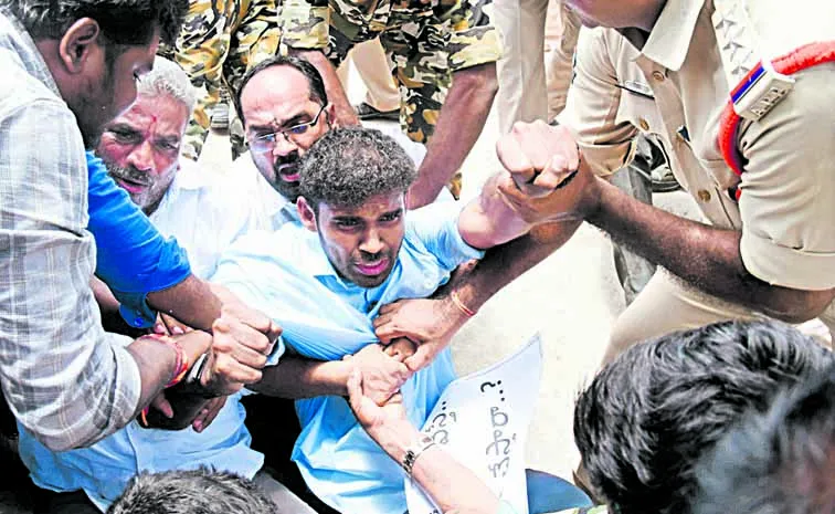 చెవిరెడ్డి హర్షిత్‌రెడ్డిపై పోలీసుల దాడి