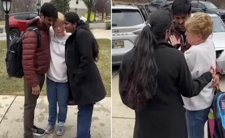 Viral Video: USA woman cant hold back tears as indian neighbours leave for india
