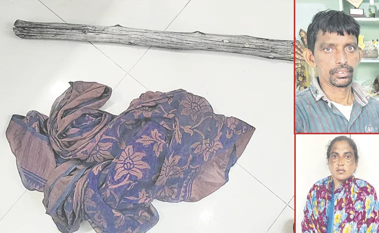చీరతో కట్టేసి.. కర్రతో కొట్టి..