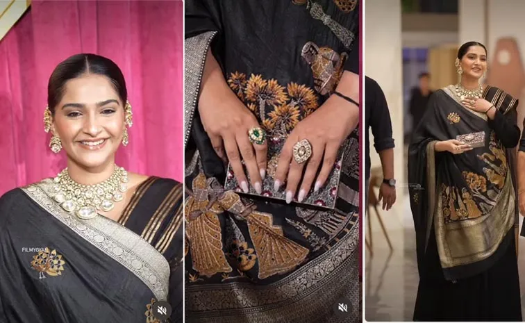 Fashion: Sonam Kapoor styles black anarkali with pichwai inspired dupatta1