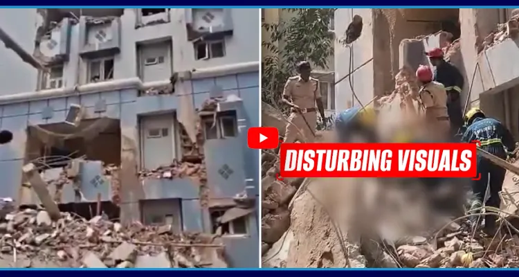  గచ్చిబౌలిలో కుప్పకూలిన భవనం.. శిథిలాల కింద మృతదేహాలు
