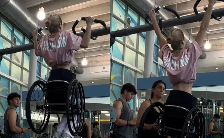 Woman in wheelchair does pull-ups at gym Goes Viral
