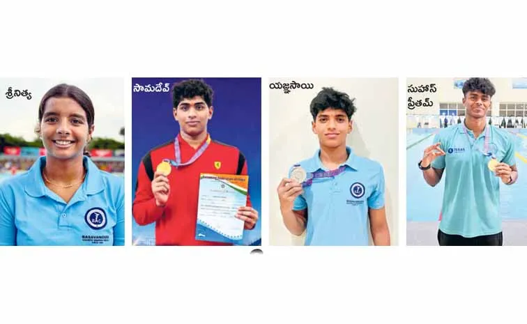 Srinithya wins gold medal in National Junior Swimming Championships