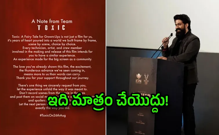 Yash Toxic Release Film Team Makes Key Request to Audience