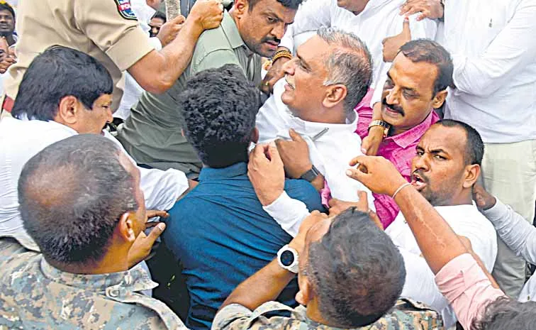 Harish Rao arrested at Hanumakonda Collectorate