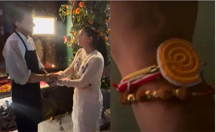 Radhika Merchant ties jalebi-shaped Rakhi to chef Vikas Khanna Goes Viral2