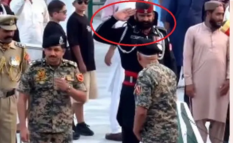 Pakistani Ranger Salutes Indian Officer