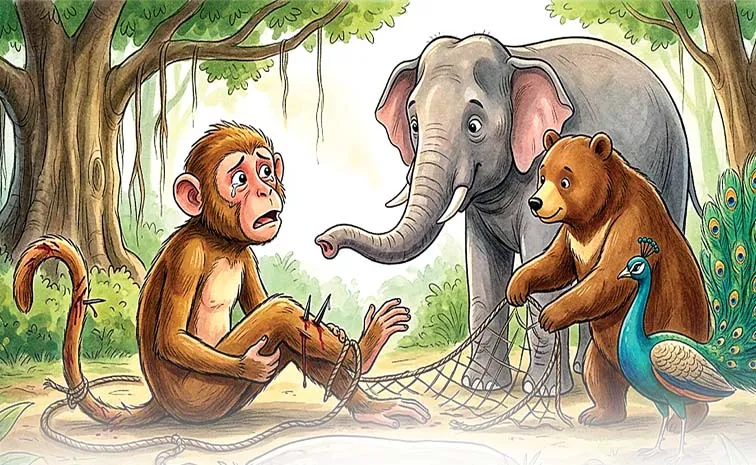 Monkey Moral Story Help Others In Their Difficult Times