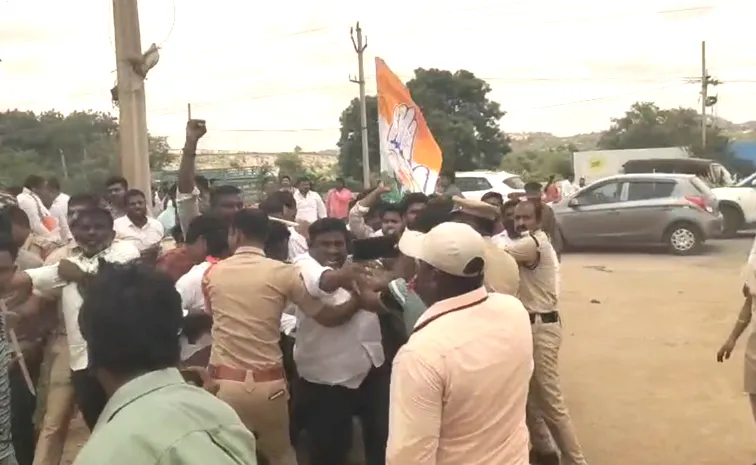 భువనగిరిలో రణరంగం.. బీజేపీ-కాంగ్రెస్‌ కార్యకర్తల పరస్పర దాడులు