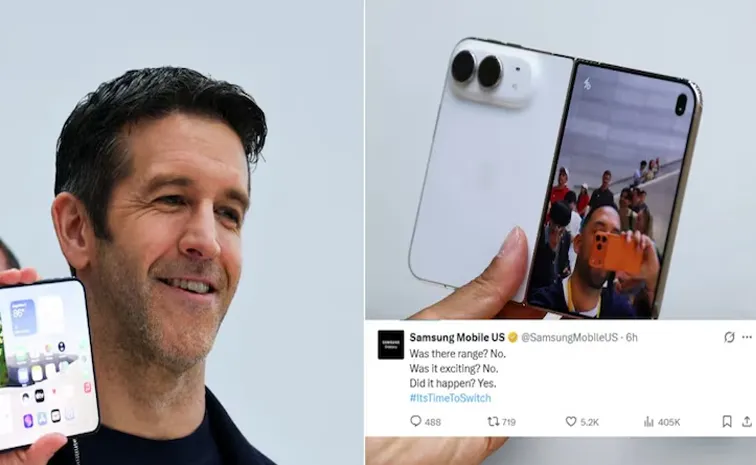 So Far So Same Samsung Roasts Apple Over Its First Foldable iPhone Duo