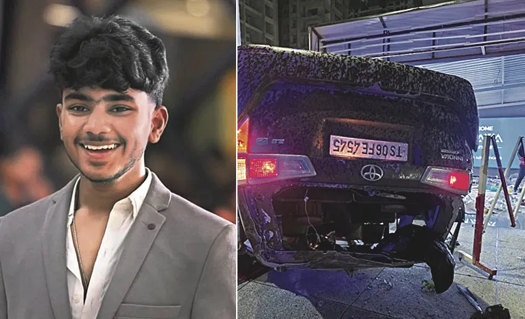 Car Road Mishap At Narsingi 