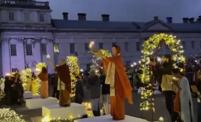 Historic First Ganga Aarti on River Thames