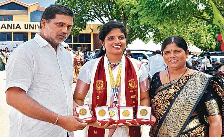 OU student Begumpeta Nikhitha bags five gold medals in Chemistry3