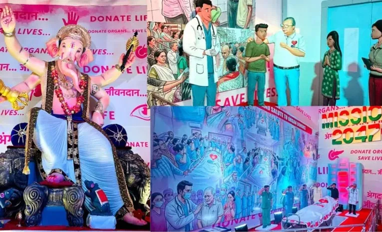 Festival of Humanity with Organ Donation Message at Pandal