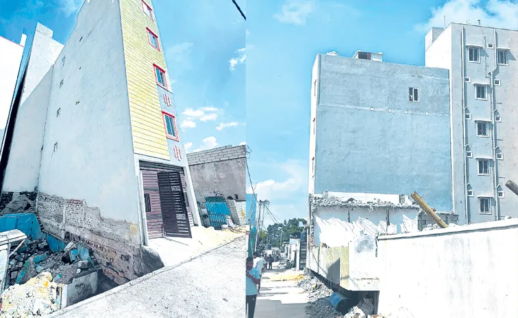 5 Floor Building Constructed on 50 Yards of Land Is Leaning 