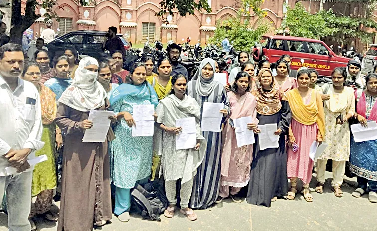 Village and Ward Secretariat employees protest in Vijayawada on September 27