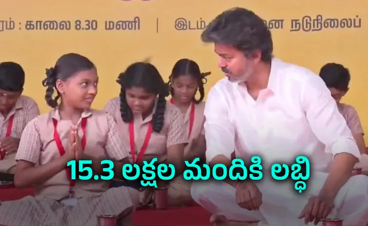 Vijay Expands Free Breakfast Scheme to Classes 6 to 8 Dines With Students