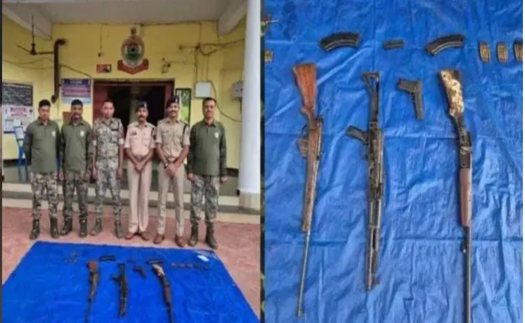 Bijapur Maoist Arms Dump Seized: Chinese Grenades and Rifles Recovered