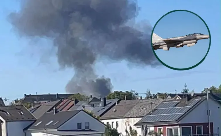  F16 Fighter Jet Crashes Near US and NATO Airbase In Germany 