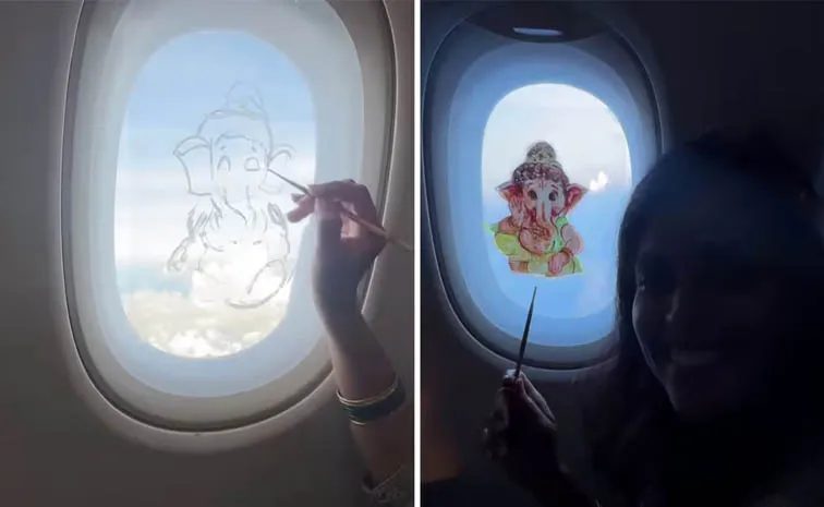Indian artist slammed for painting on airplane window Goes Viral
