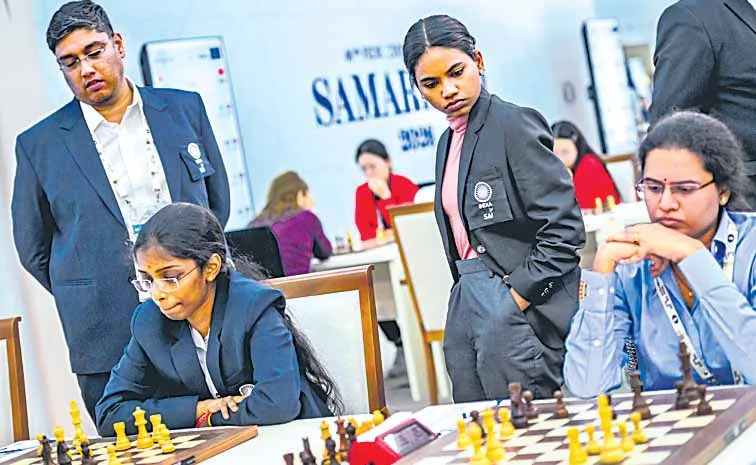 భారత చెస్‌ జట్లకు తొలి ‘డ్రా’