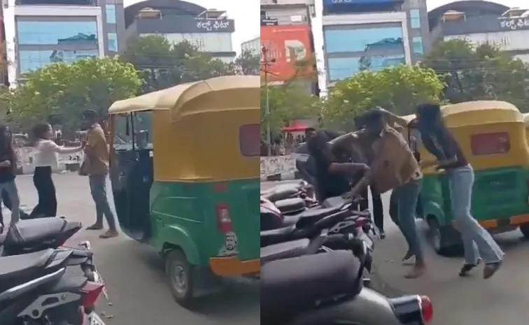 Bengaluru Auto Driver Clashes with Women in Fare Dispute Video