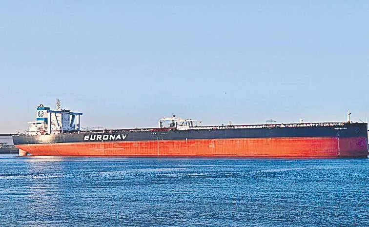 Huge cargo ship arrives at Visakhapatnam Port