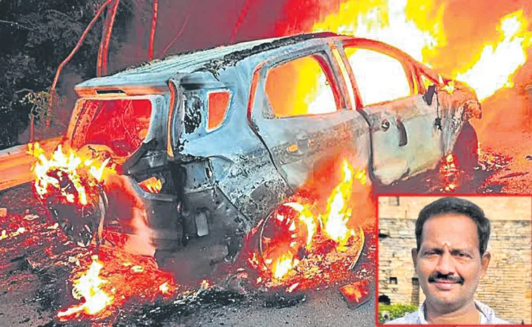 Car catches fire due to technical fault