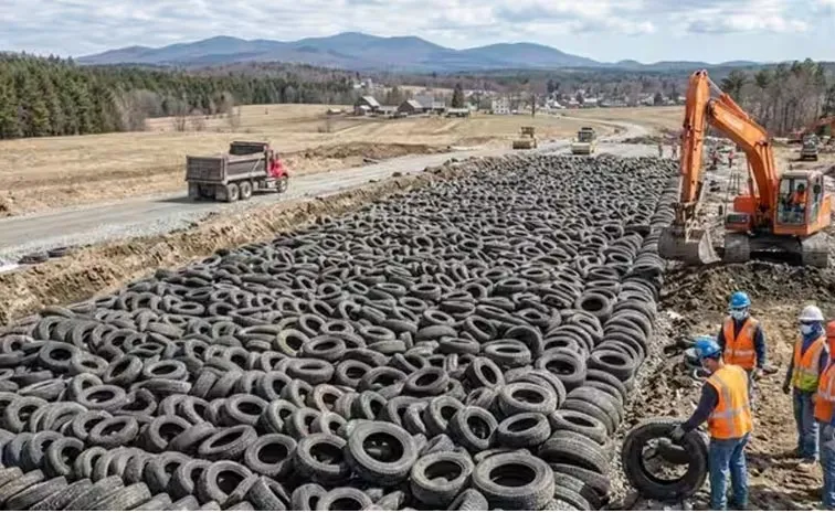 20000 Discarded Tyres Were Buried Under A Road In US