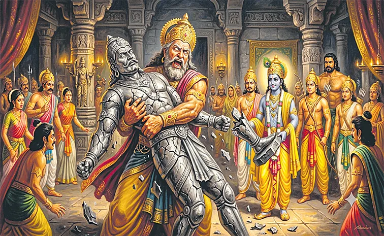 Dhritarashtra Embraces Bhima