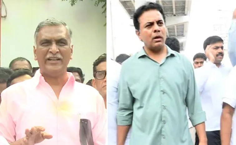 KTR and Harish Rao spoke to the media after their release from jail