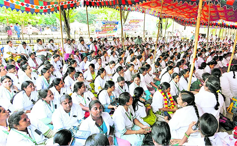 Strike by medical contract employees continued for the fourth day on Friday