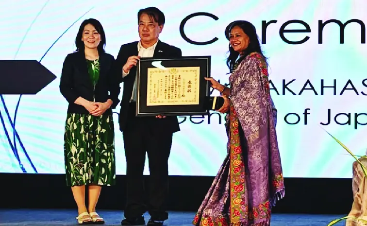 Japan Honors Hyderabad Nirmala Agarwal Top Diplomatic Award for Ikebana Art