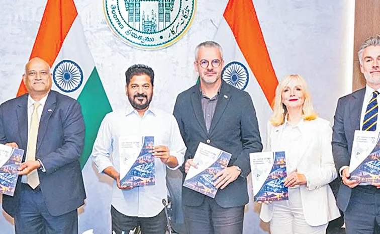 Chief Minister Revanth Reddy with a delegation of UK mayors