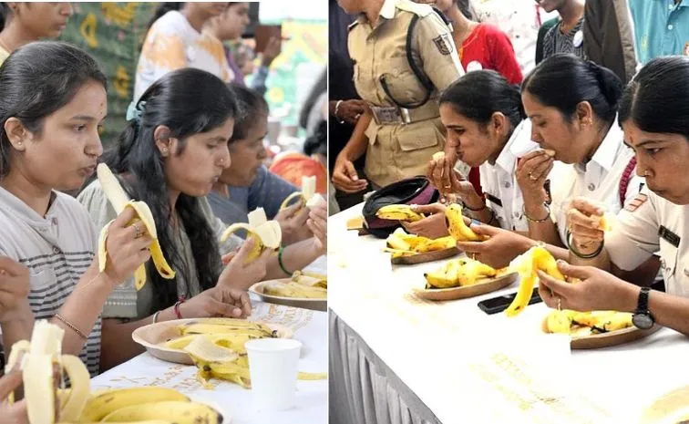 Banana idli eating competitions as part of Dasara  