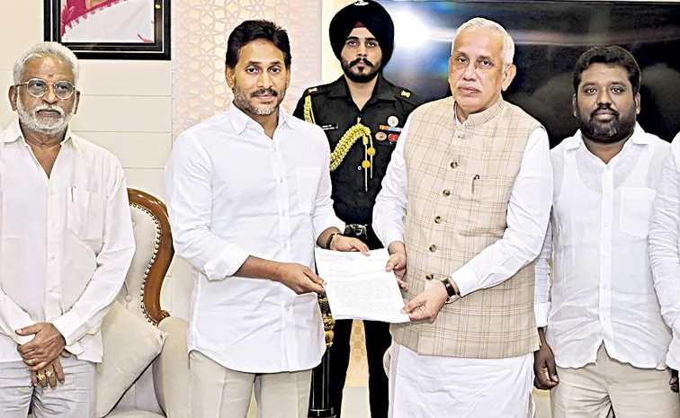 YS Jagan Meets Governor: Complains of Attacks on YSRCP Candidates