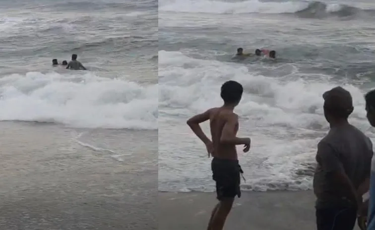 Three people went missing at Rushikonda Beach Visakhapatnam