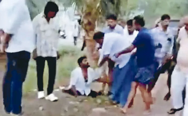 దివ్యాంగుడిపై టీడీపీ నాయకుల దాష్టీకం