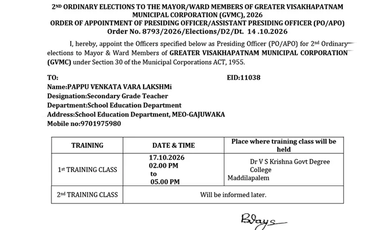 Blind Teachers Duty In GVMC Elections  