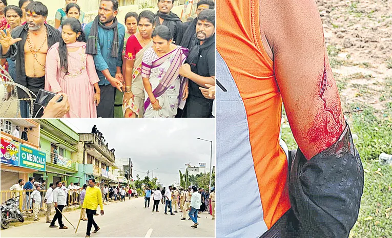 TDP Rowdies Attack On YSRCP Leaders In Andhra Pradesh