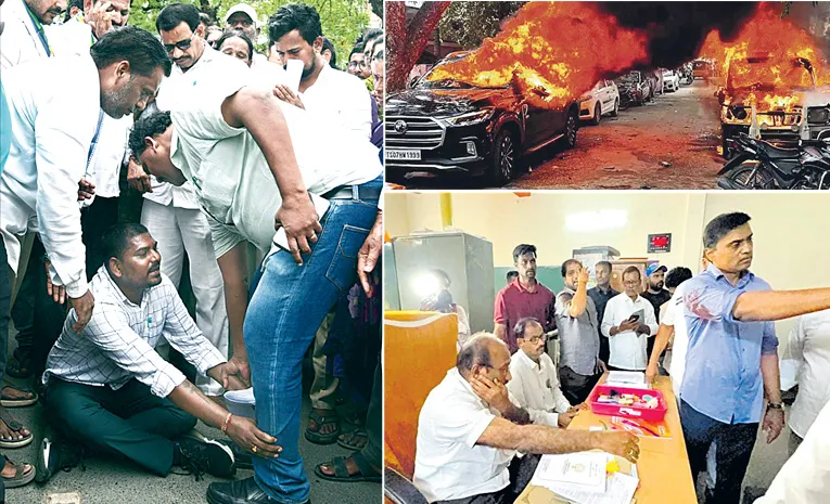 TDP Rowdies Attack On YSRCP Leaders 