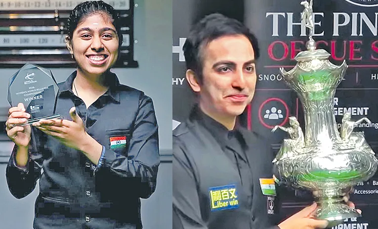World Billiards Championship winners Shruti and Pankaj Advani3