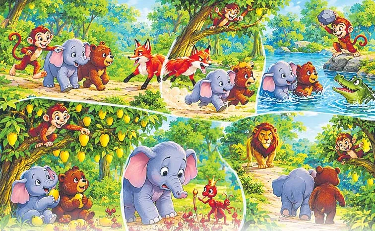 Funday Children's Story On Bad Friendship Monkey Moral Story
