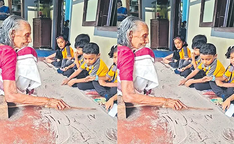 Kerala 85-year-old Indira Amma turns sand into a classroom