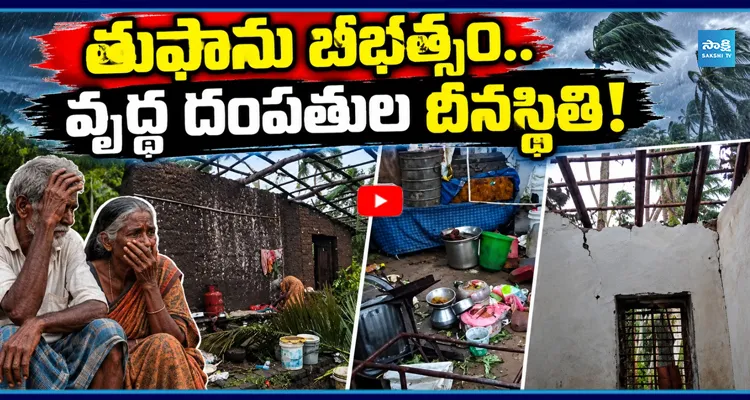 తుఫానుకు తల్లడిల్లుతున్న వృద్ధ దంపతులు.. ఎగిరిపోయిన ఇంటి పైకప్పు!