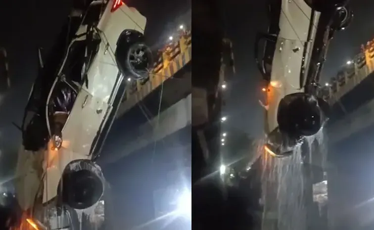 Car Showroom Owner Dies As Fortuner Rams Railing Falls Into River In Bihar1