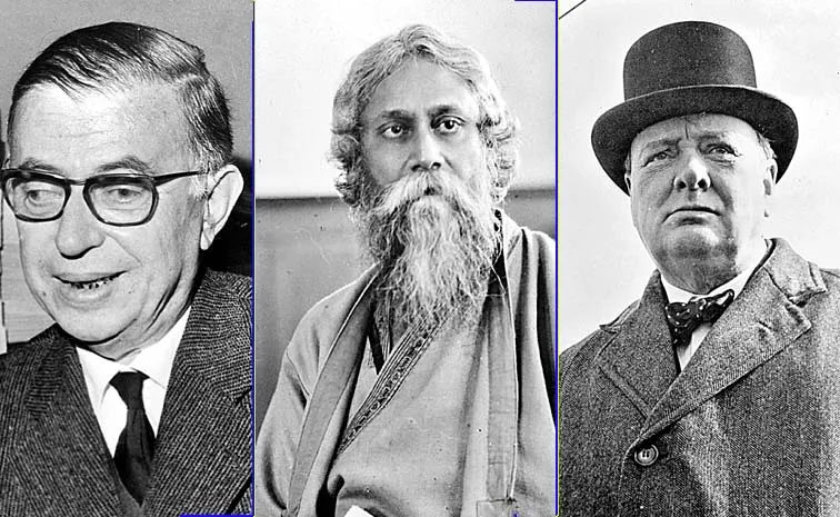 జ్షాన్‌ పాల్‌ సార్త్ర్‌, రబీంద్రనాథ్‌ టాగోర్‌, విన్‌స్టన్‌ చర్చిల్‌