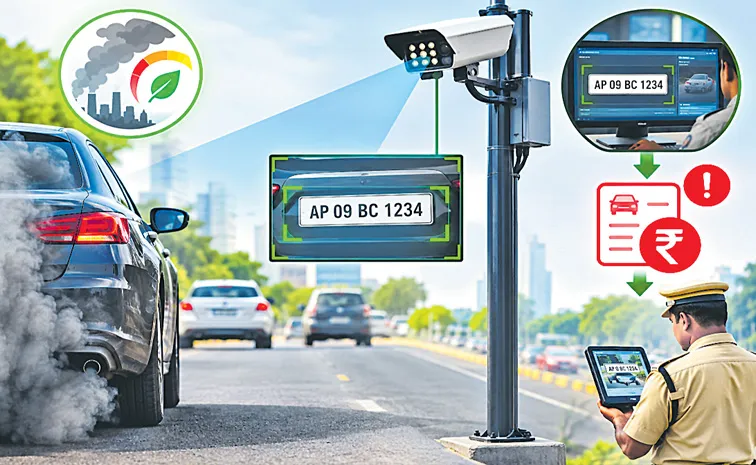Automatic challan system for vehicles with expired PUC
