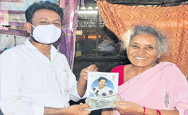 Distribution of pension even on day of Mahashivaratri festival - Sakshi